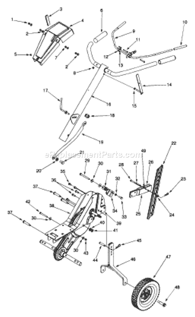 Page B Diagram and Parts List for 21A-394-401 2000 Yard Man Tiller